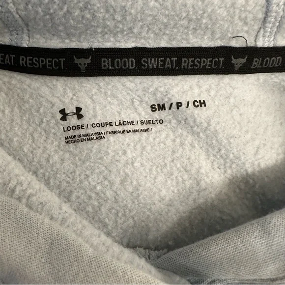 Under Armour project rock short sleeve hoodie blue small - Picture 7 of 7